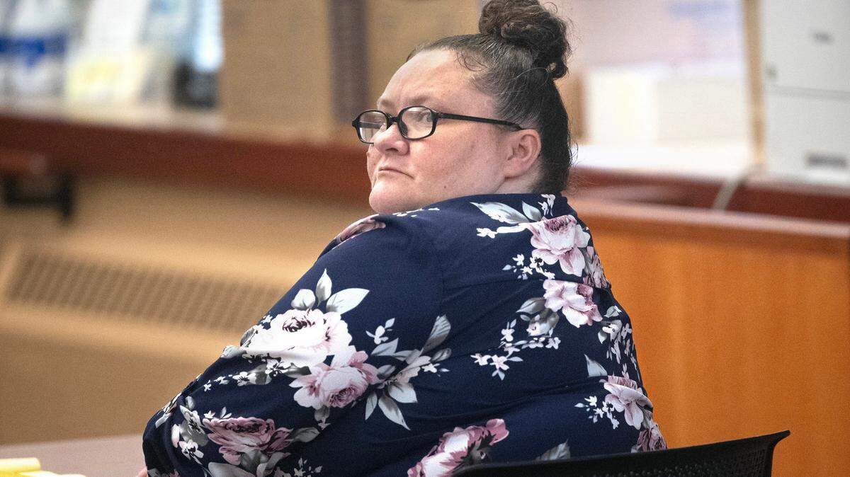 Sarah Ramey appears in Pierce County Superior Court in Tacoma, Washington, for the opening statements of her arson and murder trial on Monday, April 15, 2024.