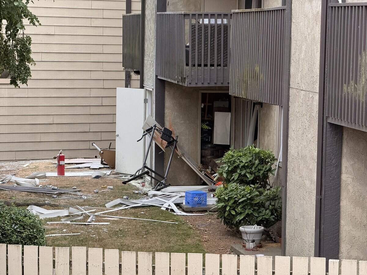 Crews investigate an explosion that occurred at an apartment complex in the 6400 block of S 12th St. in Tacoma on June 28, 2026.