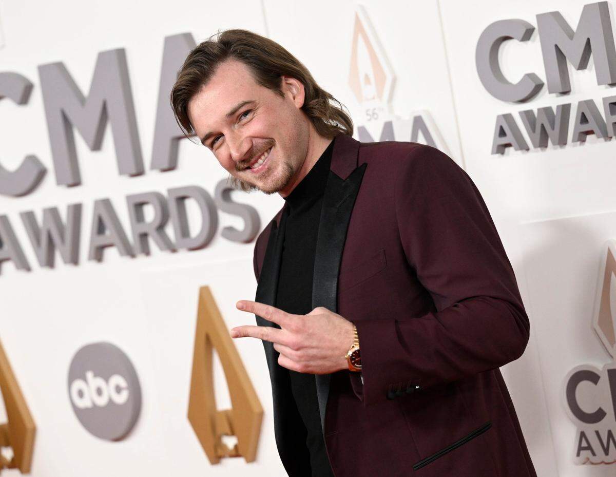 Morgan Wallen arrives at the 56th Annual CMA Awards on Wednesday, Nov. 9, 2022, at the Bridgestone Arena in Nashville, Tenn. (Photo by Evan Agostini/Invision/AP)
