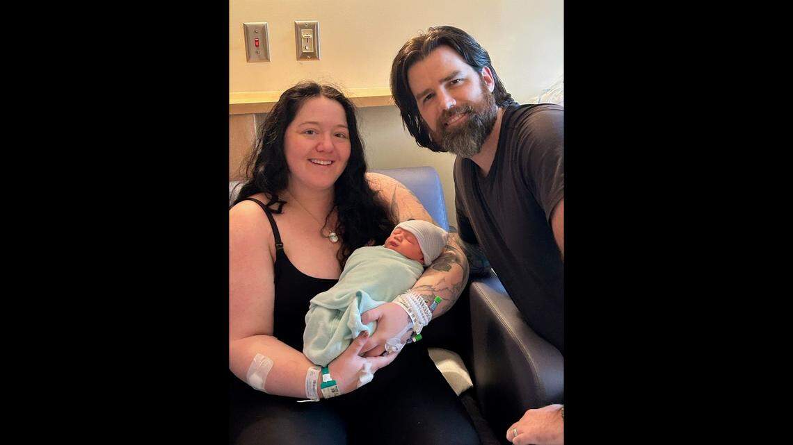 Parents Simone and Will Koger from Spanaway welcomed baby Calvin into the world at 1:23 a.m. on Thursday, Jan. 1, 2026, making Calvin one of the first babies born in the New Year in Pierce County.