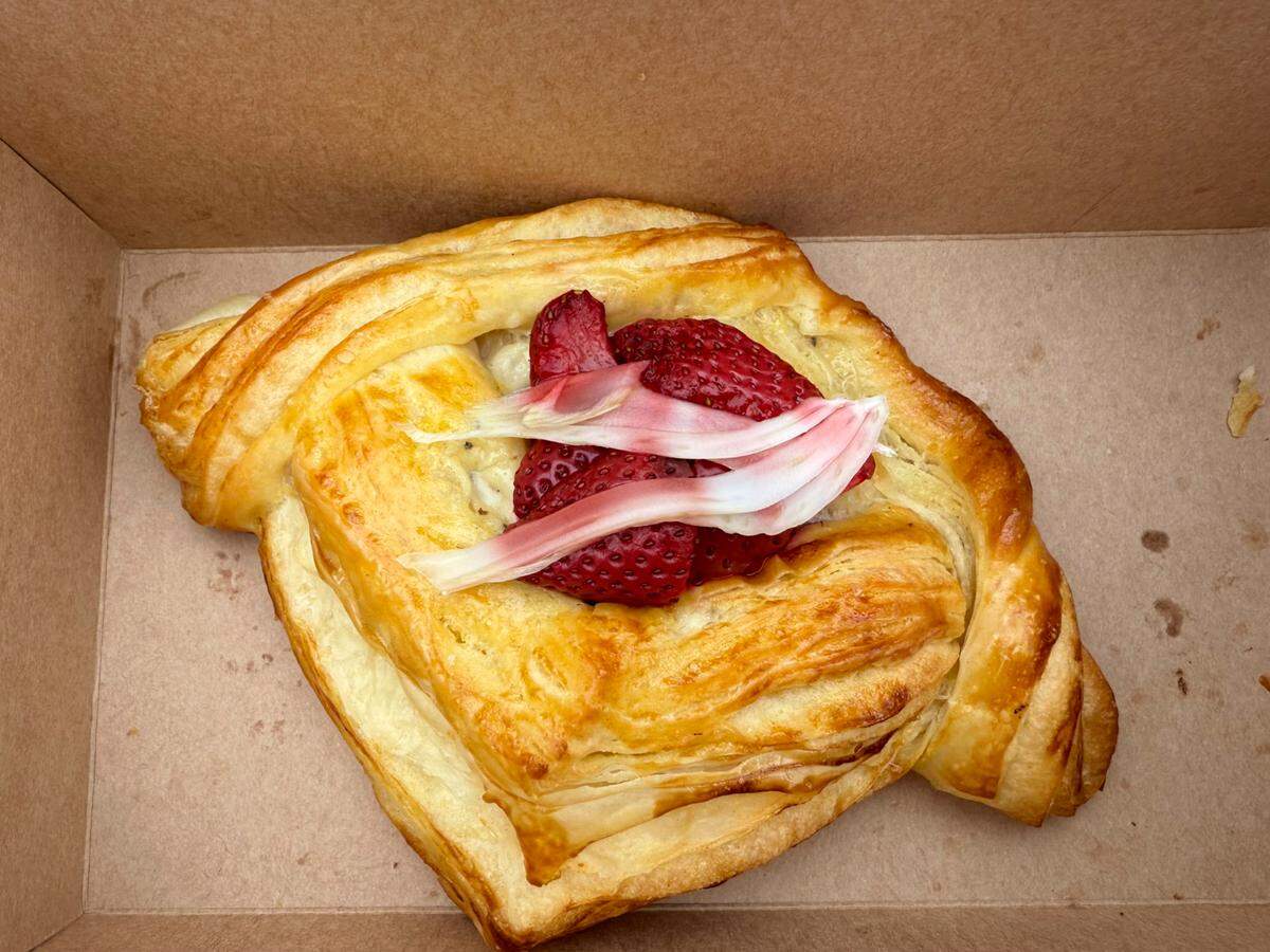 The black pepper vanilla cream strawberry and fennel Danish from Three Hearts.