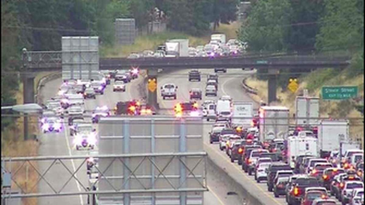 A car fire caused backups on eastbound state Route 512 near Steele Street South in the Parkland area just after 7 p.m. on Friday, June 27, 2025.