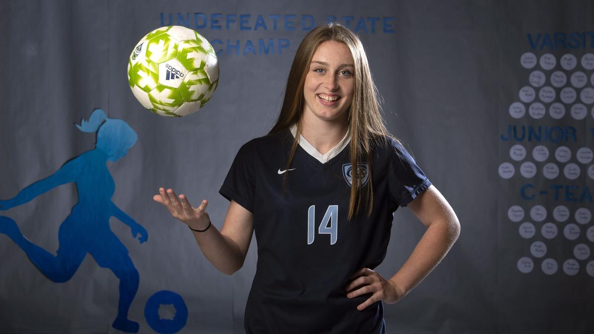 After leading the Tides to an undefeated Class 3A state championship, Gig Harbor High School junior Alyssa Gray is The News Tribune’s All-Area girls soccer player of the year. She is shown at Gig Harbor High School on Tuesday, Nov. 20, 2018.