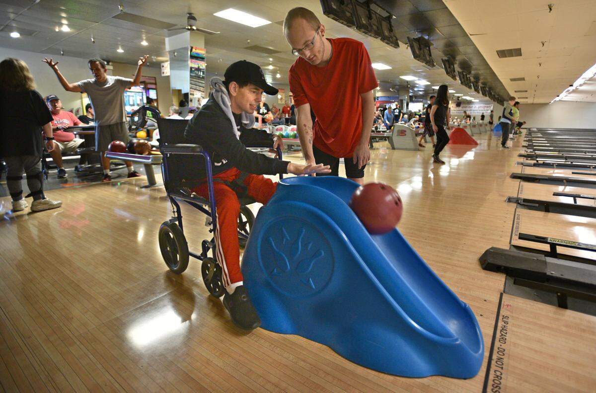 Pierce County Parks and Metro Parks Tacoma sponsor teams of special needs players at Daffodil Bowl Lanes in Puyallup.