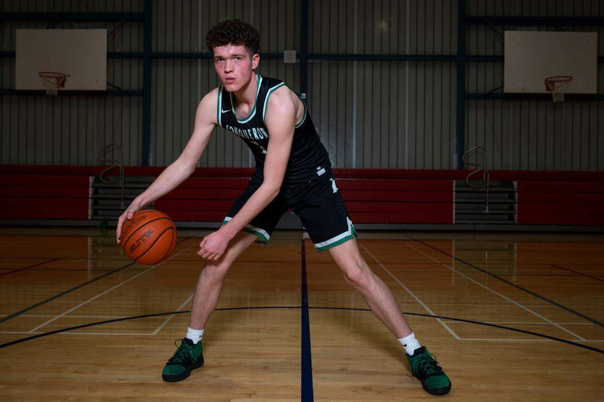 Kentwood’s Logan Stempniak poses for a portrait at Silas High School in Tacoma, Wash., on Wednesday, March 16, 2022.