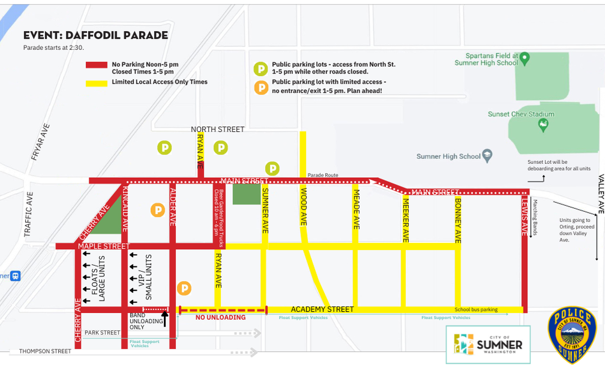 Sumner Daffodil Parade route 2025