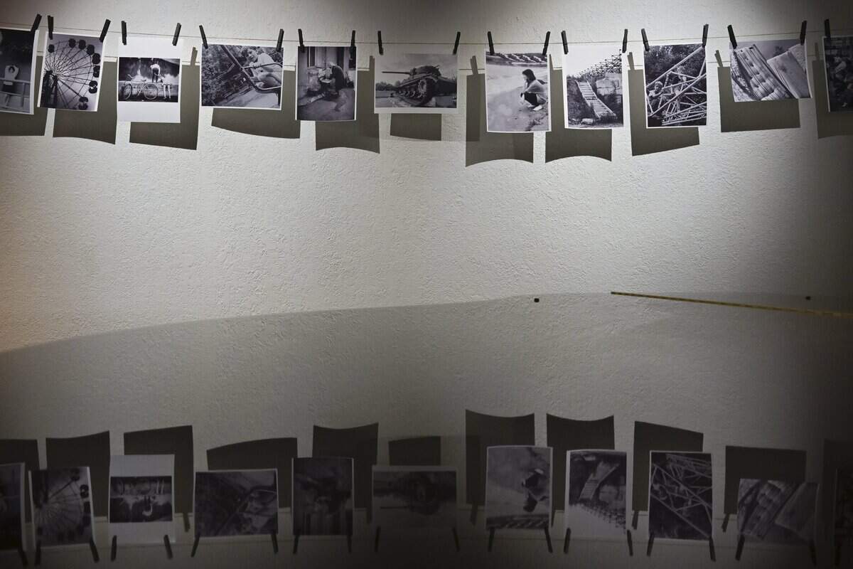 Photos by Richard Baker hang at The Tobin Gallery on Tuesday, Jan. 20, 2026, in Tacoma, Wash. The exhibit, “Richard Baker 50 Year Photography Retrospective,” is a show honoring the seasoned photographer's lifetime of capturing moments.