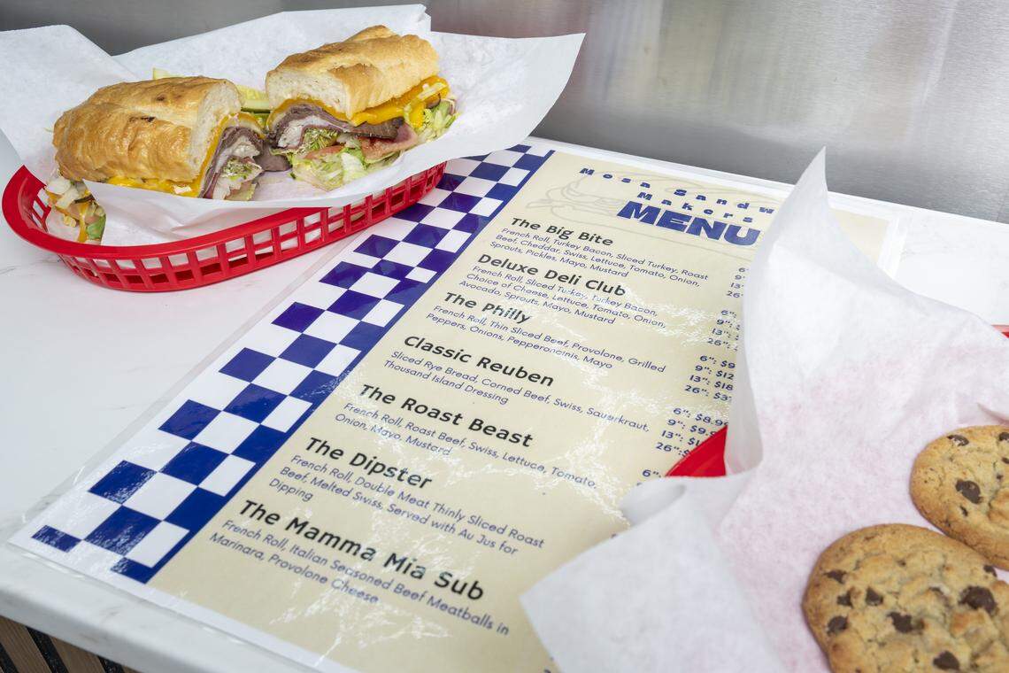 The Big Bite with homemade chocolate chip cookies at Mosa Sandwich Makers.