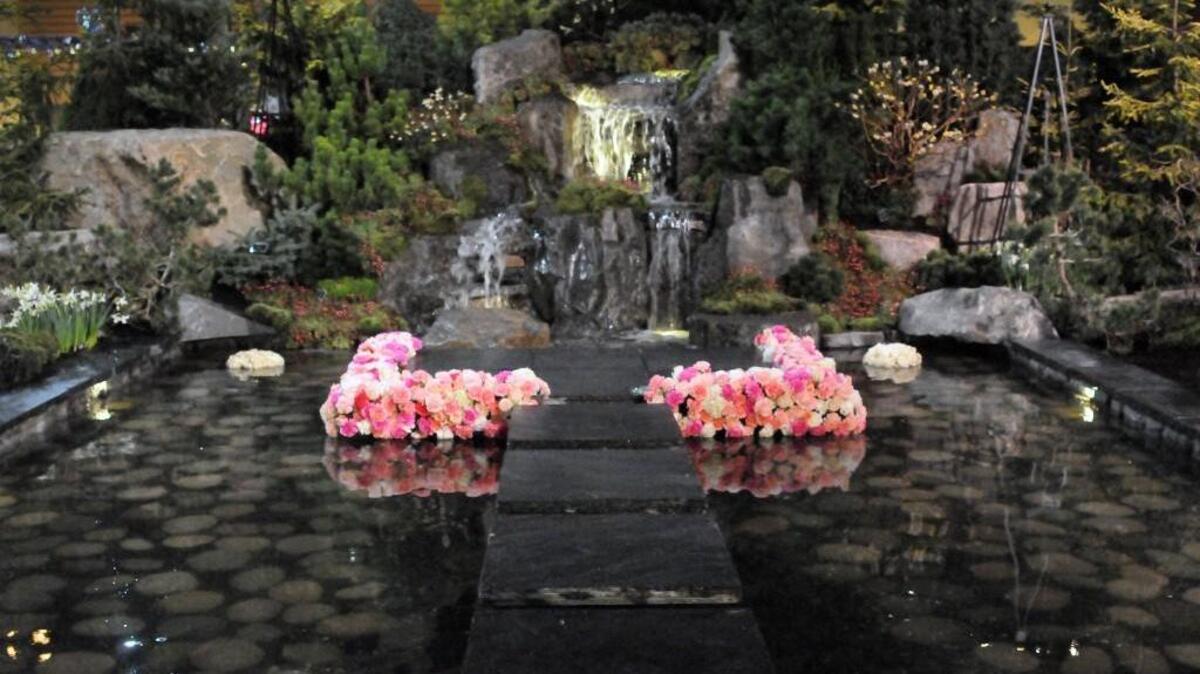 Olympia's Nature Perfect Landscaping's "A Moment to Remember" was set for a wedding scene at the 2015 Northwest Flower & Garden Show at the Washington State Convention Center in Seattle. About 20 display gardens will entice visitors at the show when it opens Wednesday.
