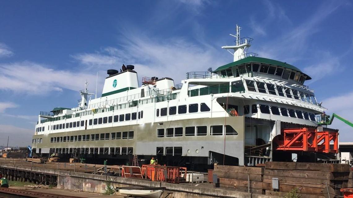 The superstructure of the 144-car ferry Suquamish will leave Tacoma on Wednesday for Seattle.