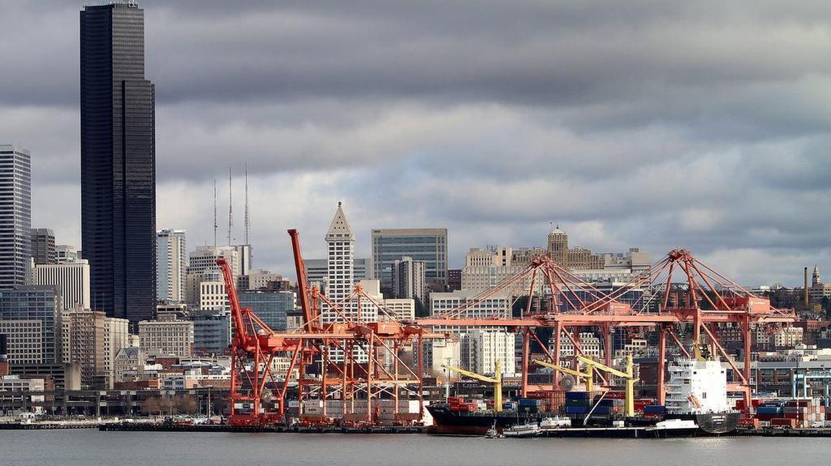 The Port of Seattle along the Seattle waterfront. The port is under fire for payments to 642 nonunion employees flagged by a draft audit report.