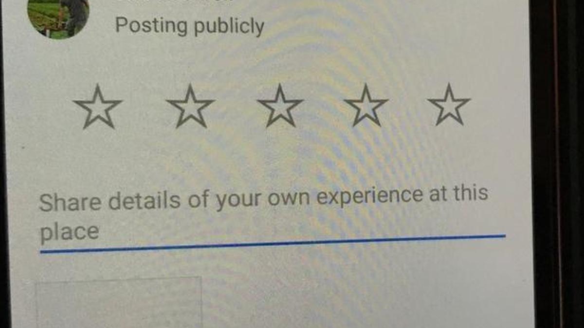 A recent “rating” survey seen on a Samsung smartphone in Gig Harbor.