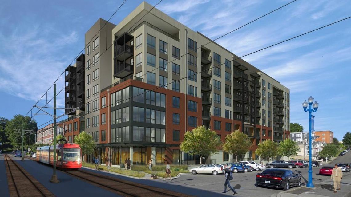 Rendering of Stadium Apartments, planned for completion in 2018.