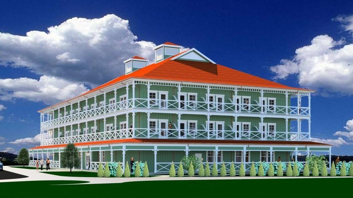 This rendering shows how the development of the Port of Kalama McMenamins — which includes a 40-room hotel, meeting rooms, rooftop brew pub with a river view and a smallerpub at the Port of Kalama’s Ahles Point — is expected to look.
