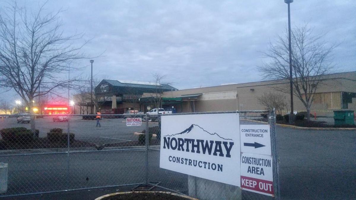 The scene earlier this month at the former Haggen store site in Puyallup.