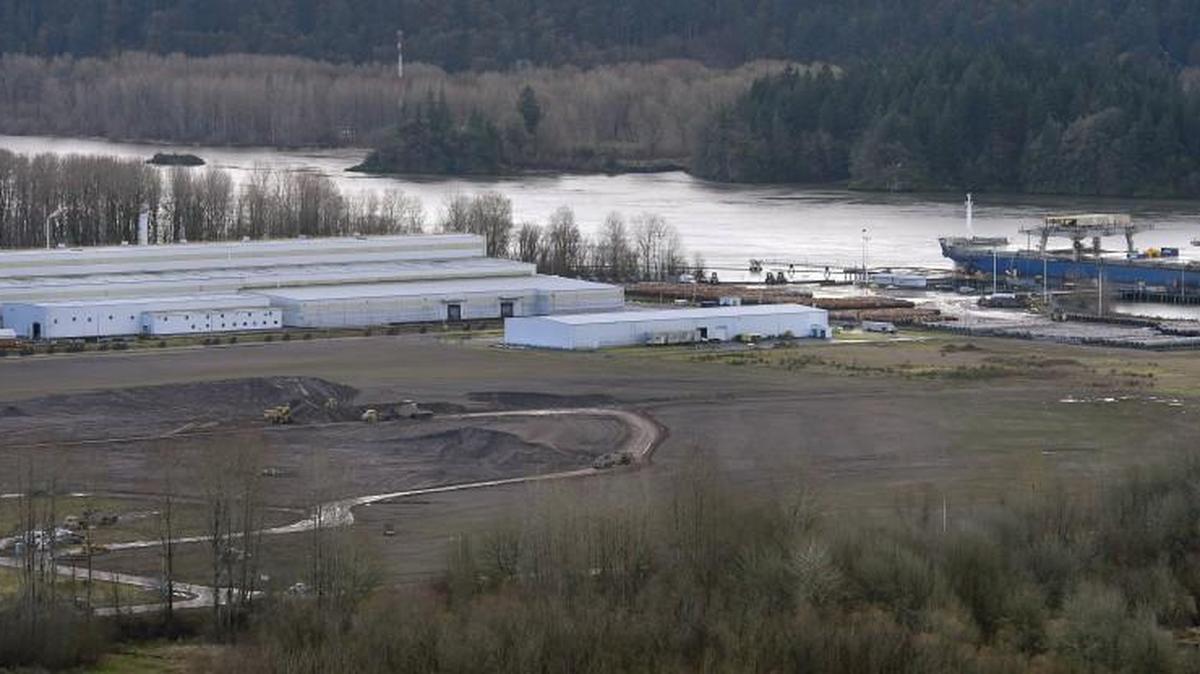 The bare 90-acre site of a proposed methanol refinery located on Port of Kalama property along the Columbia River in Kalama in March 2016.