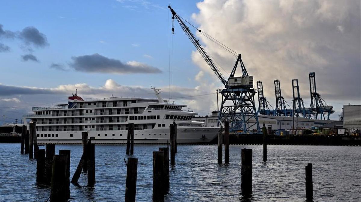 The cruise ship American Constellation on the Hylebos Waterway in Tacoma on Jan. 30.