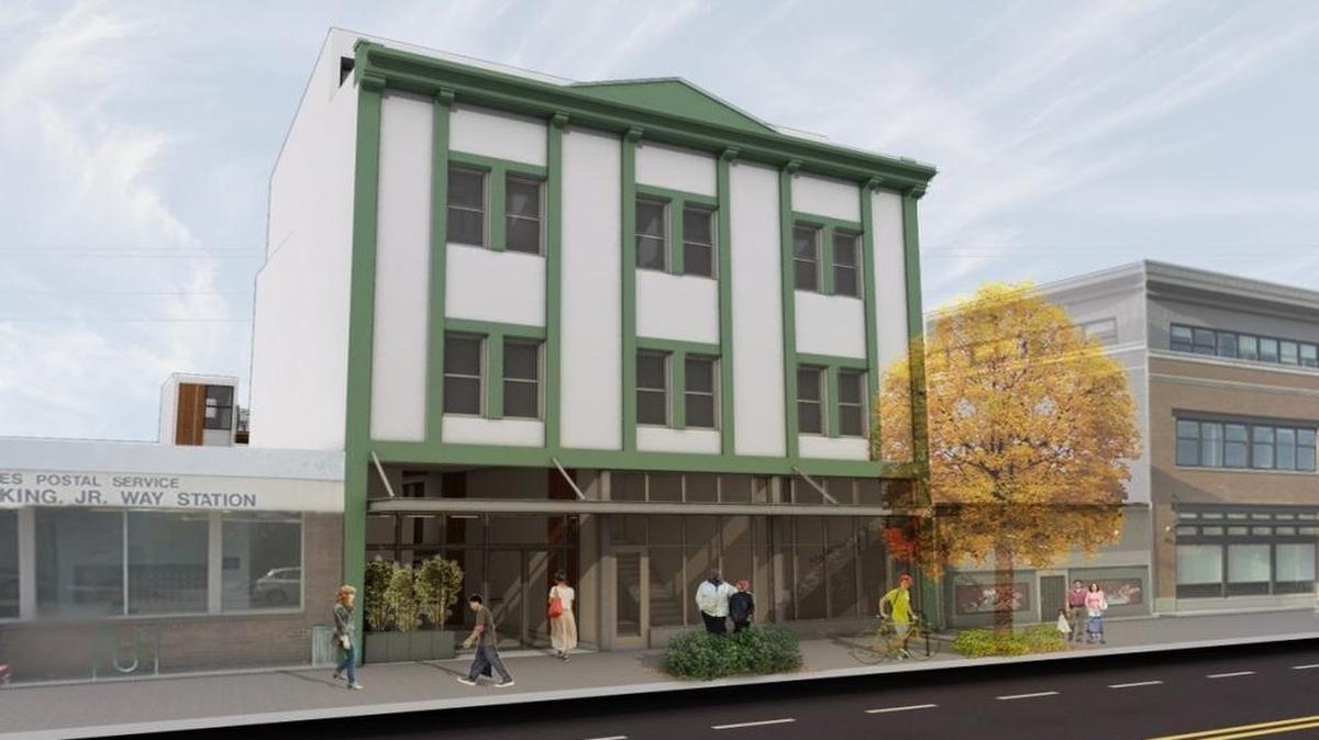 A conceptual drawing of what Valhalla Hall might look like after it is redeveloped into lofts and apartments.