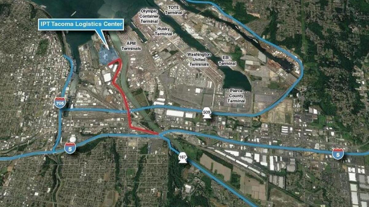 A map of the site released Wednesday shows the future home of IPT Tacoma Logistics Center.