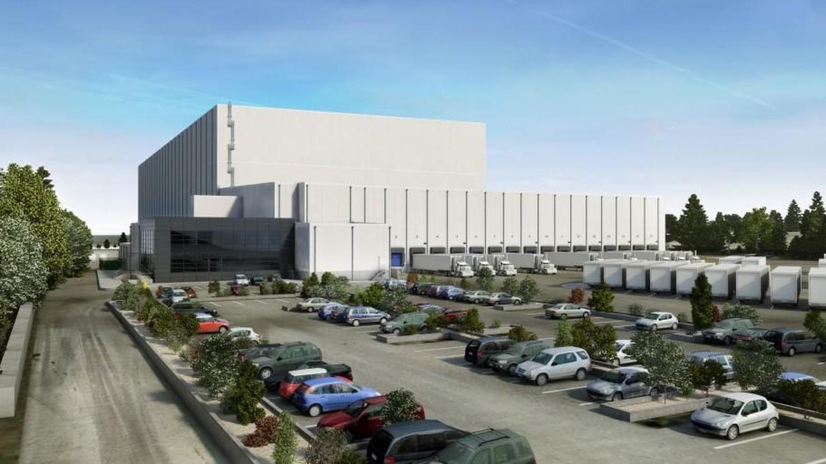 An artist’s rendering of Tacoma Automated Coldstore in South Tacoma. Fisher Construction of Burlington is building the structure. The 25-million-cubic-foot building will be Netherlands-based NewCold’s first in the United States, with Trident Seafoods a primary tenant of the multi-customer warehouse.