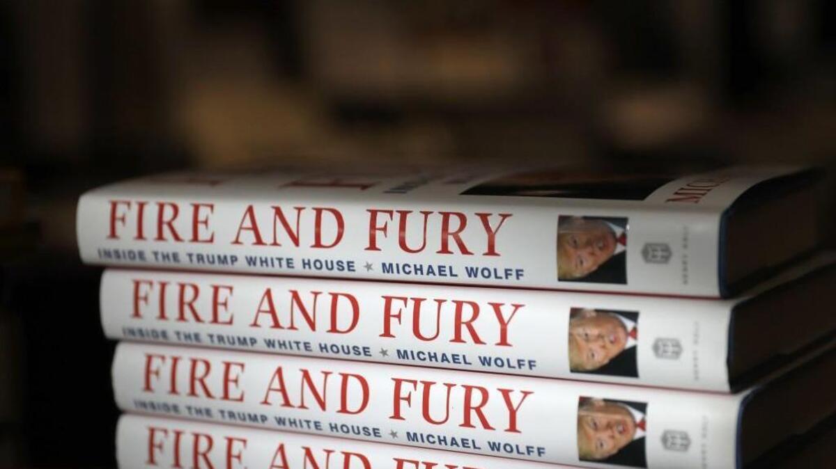Copies of the book “Fire and Fury: Inside the Trump White House” by Michael Wolff are displayed Friday in Chicago.