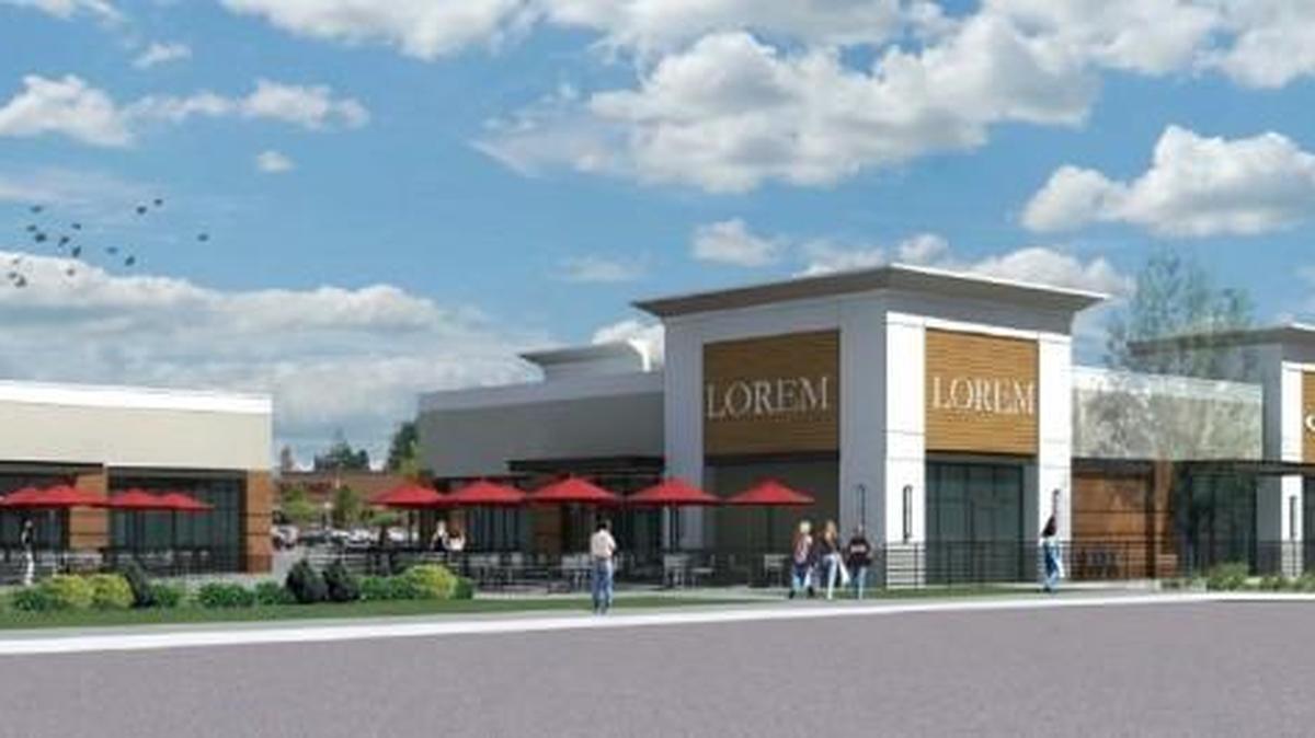 A rendering of what two new buildings will look like at the Westgate North Shopping Center.