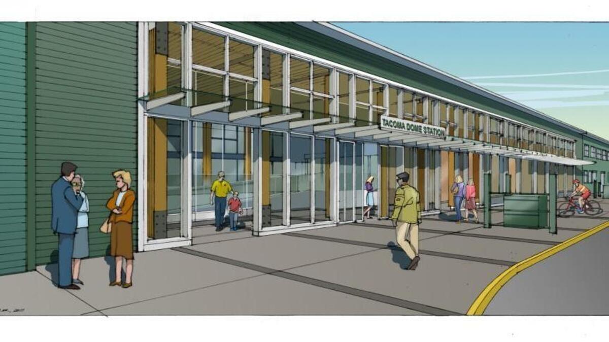 Renderings for the new Amtrak Cascades station at Freighthouse Square.