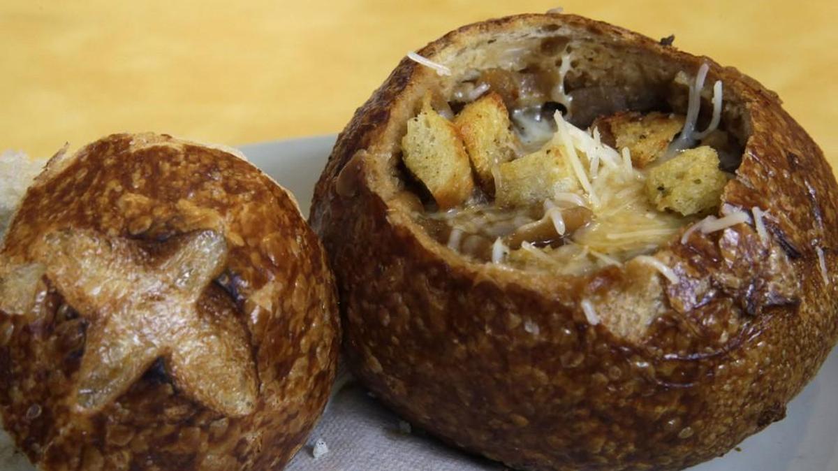 A Bistro French Onion Soup Bread Bowl is seen at a Panera bread restaurant in New York. Tacoma and other area sites are among those where Panera will be unrolling delivery options in the coming weeks.