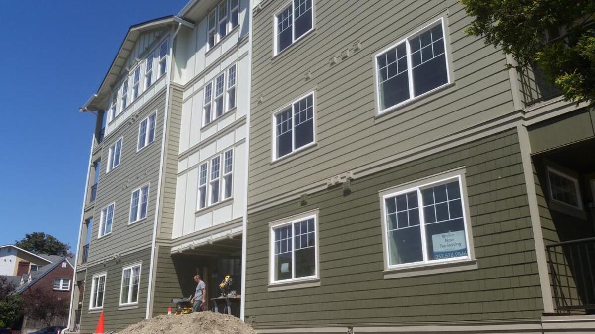 The Stadium Vue35 apartment building at North Third and North J streets will be open by the end of this month.