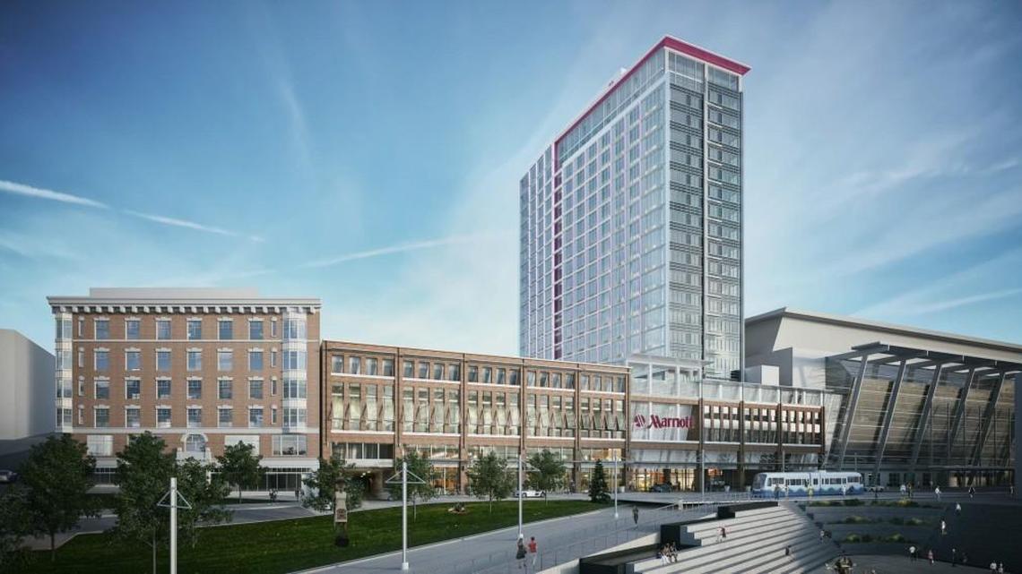 The latest design for a proposed 300-room hotel adjacent to the Greater Tacoma Convention & Trade Center. Yareton Investment and Management LLC signed a development agreement with the city of Tacoma in 2014.