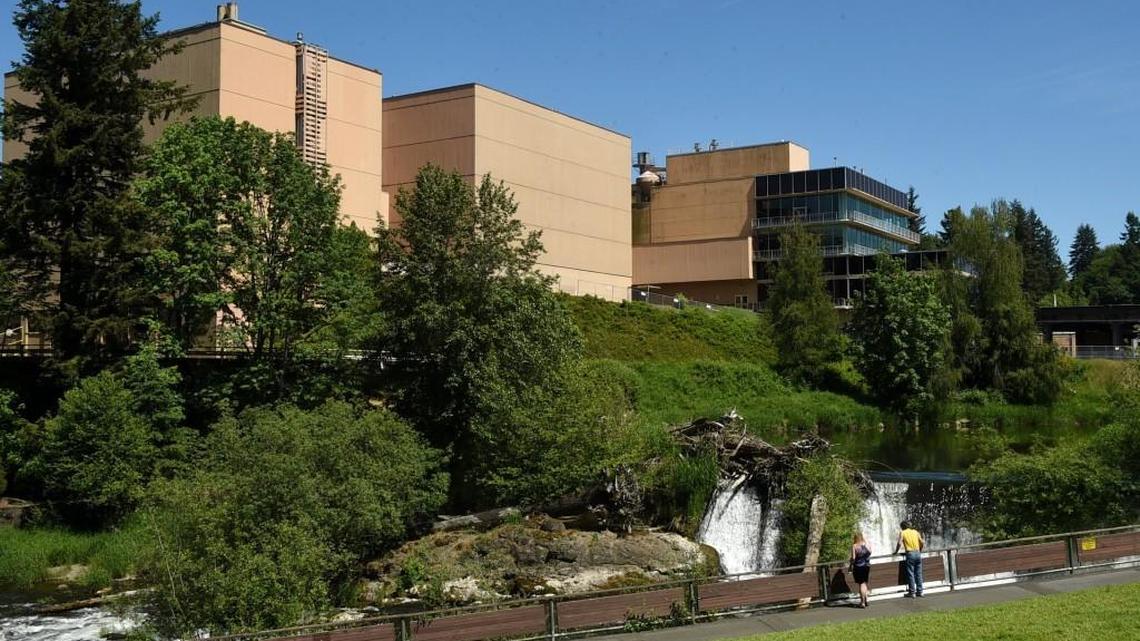 The long-vacant Olympia brewery main building and warehouse complex still stand idle in Tumwater.
