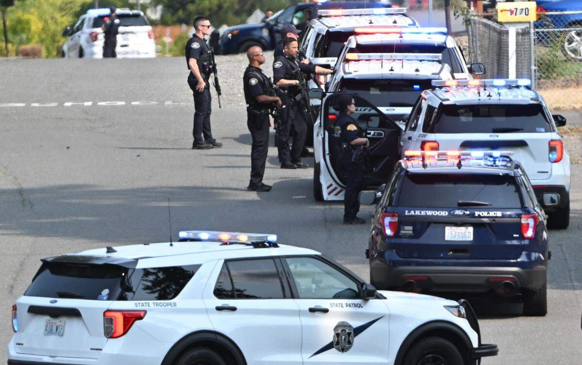 Tacoma Police responded Wednesday to a report of a police officer being shot in the Hosmer Street area.