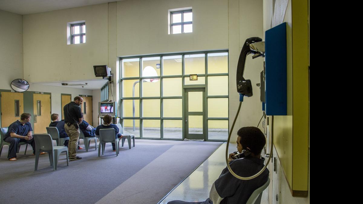 
Juveniles sit at Remann Hall in April.

