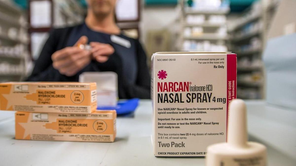 Pharmacist Liz Rankos shows some of the forms of Naloxone available July 18 at Rankos’ Stadium Pharmacy in Tacoma. Timely administration of naloxone can save the life of someone who has overdosed on heroin or another opioid.