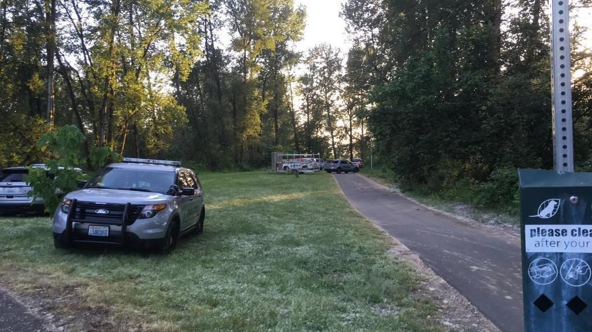Multiple agencies Monday search for a man who fell into the Puyallup River.