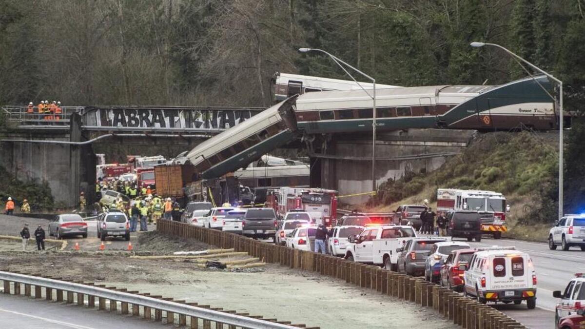 Audio recordings of the emergency calls placed after Amtrak Cascades Train 501 derailed north of Olympia, crashing into a wooded embankment and onto Interstate 5 on Monday morning, capture the chaos and confusion of an unfolding catastrophe.