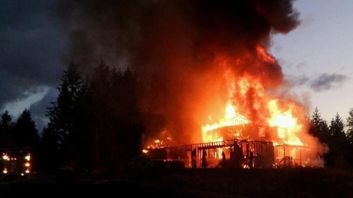 Fire engulfed a house in Roy on Friday night, but all occupants escaped, according to a tweet by the Pierce County Professional Firefighters.