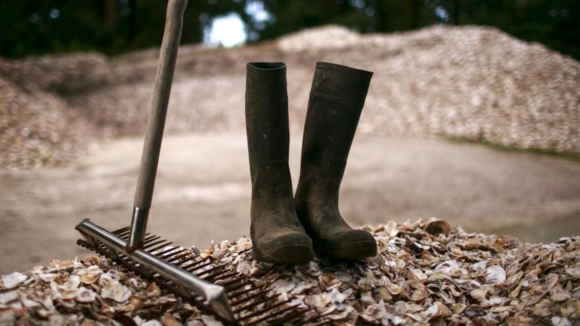 These are the boots and shellfish rake of Andres Hernandez. He had been working in Pacific County for nearly two decades before he was picked up by immigration agents.