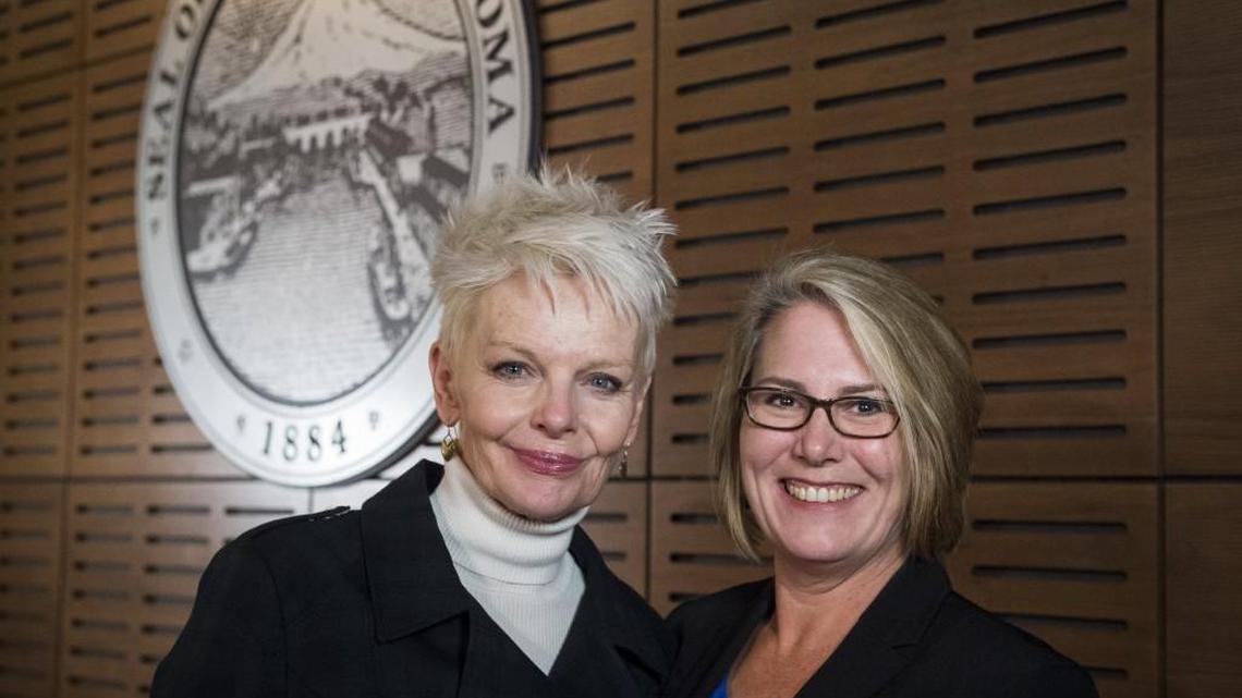 Newly-elected Tacoma City Council members Lillian Hunter, left, and Catherine Ushka photographed in the Tacoma City Council chambers on Thursday, Nov. 9, 2017. Political observers say to watch for new coalitions forming on the City Council and potentially a more progressive agenda in the wake of the election.