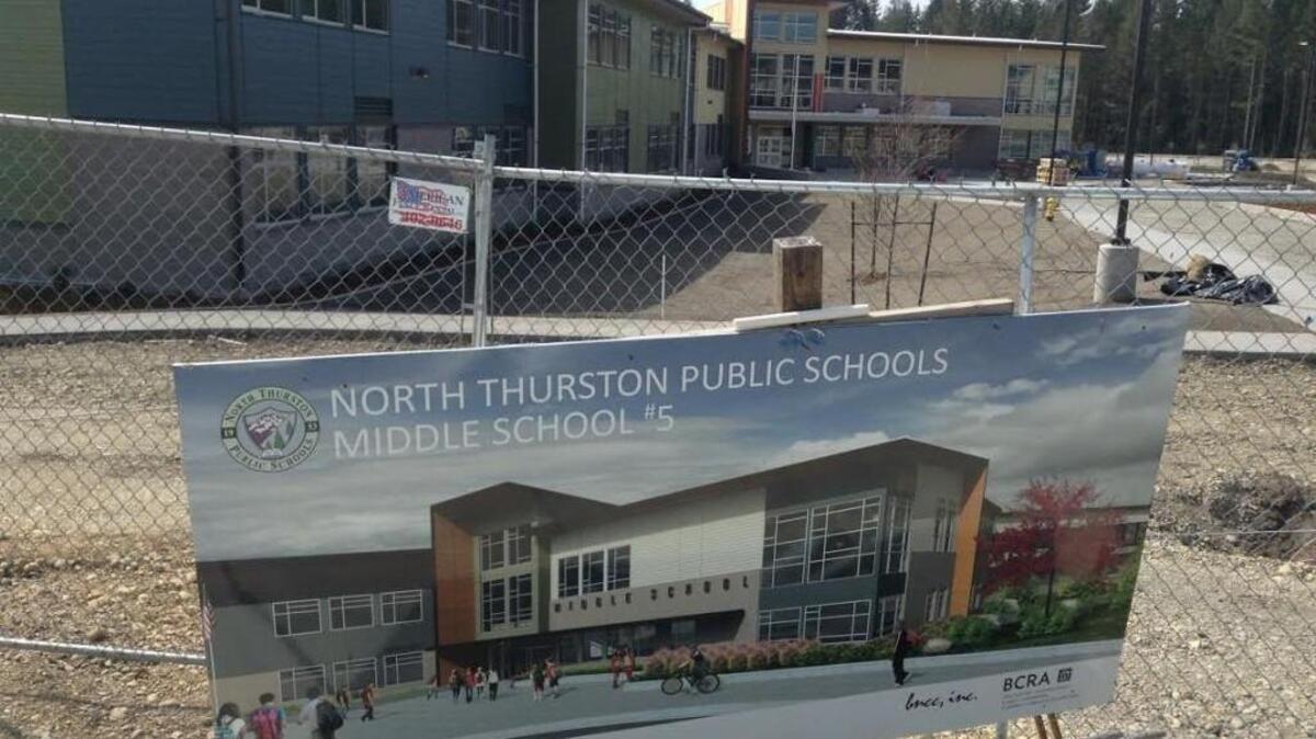 It is construction projects like this new middle school in northeast Lacey that have helped generate sales tax revenue for the city.
