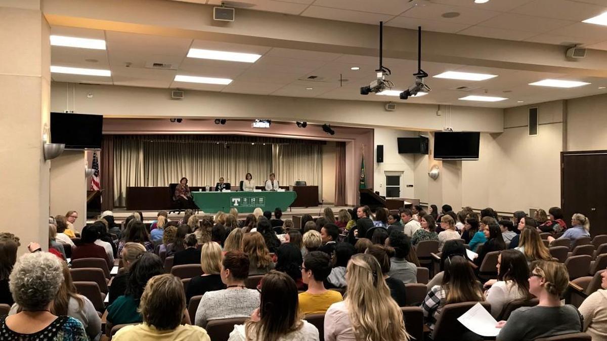 About 150 women gathered Monday for the first Women's LINC event. The resource group was started to promote networking and career development for the women working at Tacoma Public Utilities.