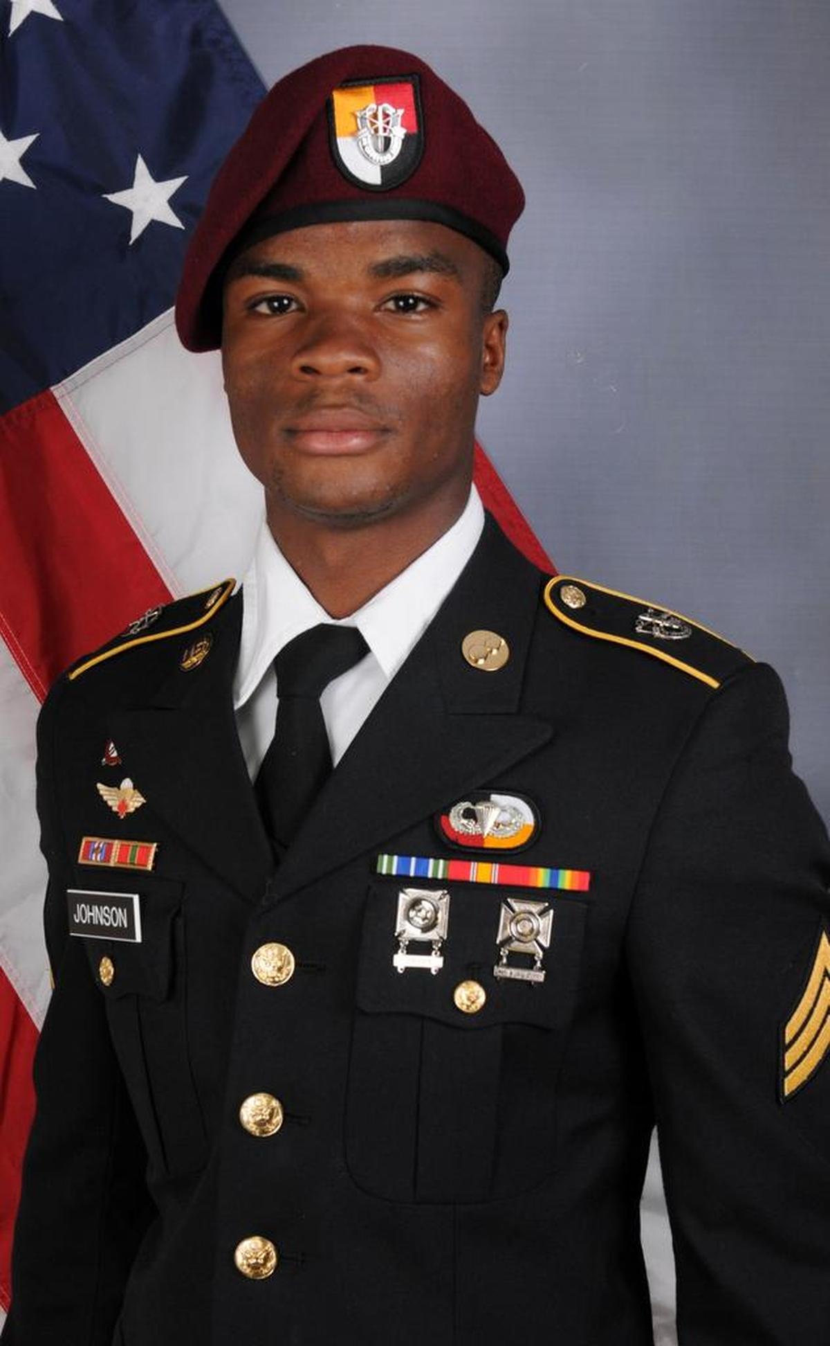 In a photo released by the Army, Sgt. La David Johnson, one of four soldiers killed in Niger in 2017.