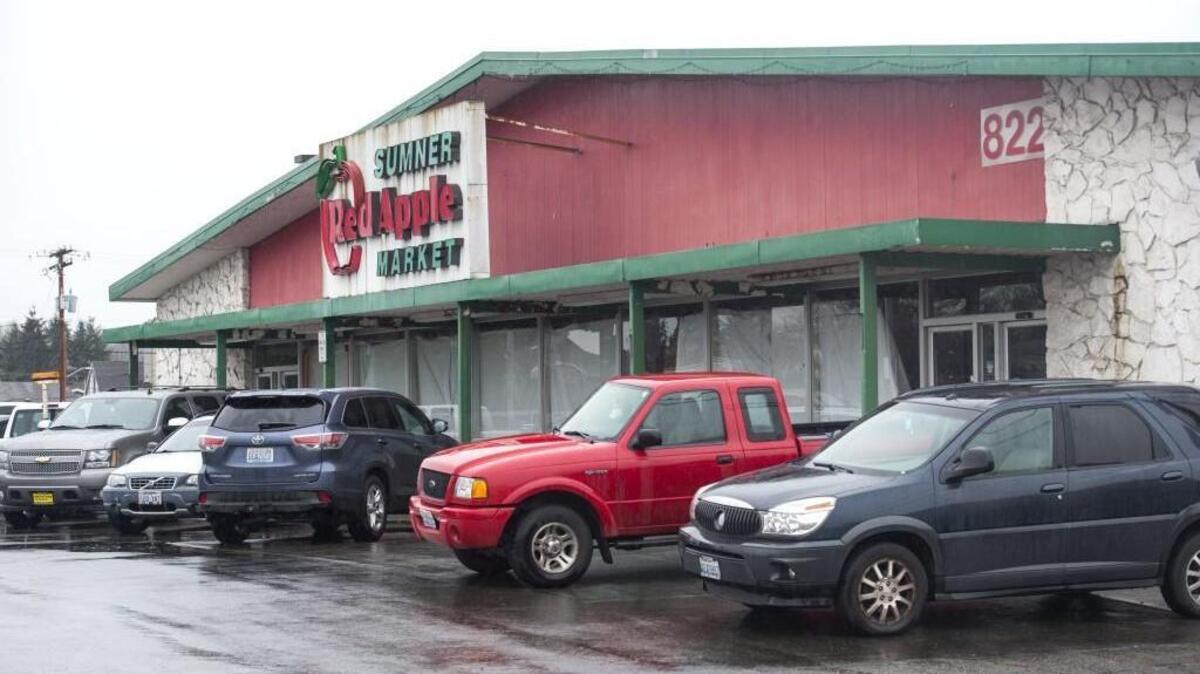 The city of Sumner uses the Red Apple market lot for employee parking. More ambitious plans to repurpose the prime downtown site at 822 Alder Ave. have failed. The market site, which is across the street from Sumner City Hall, was purchased by the city 18 years ago. The store closed in 2006.