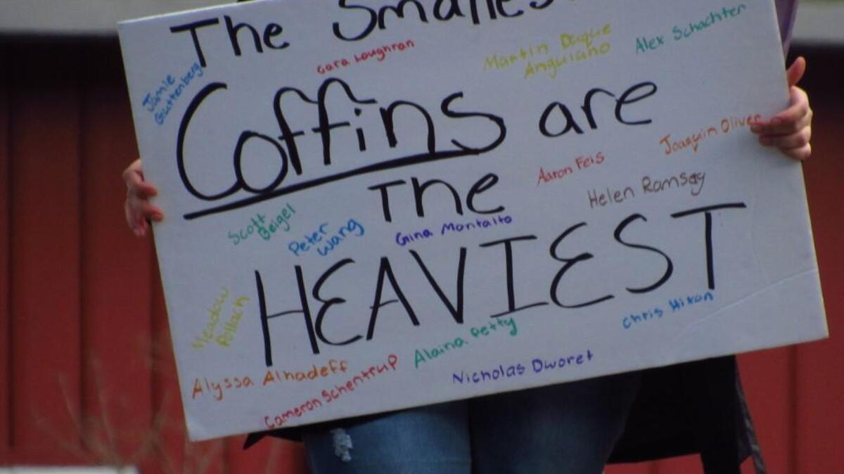 Signs made by Gig Harbor students for National Walkout Day.
