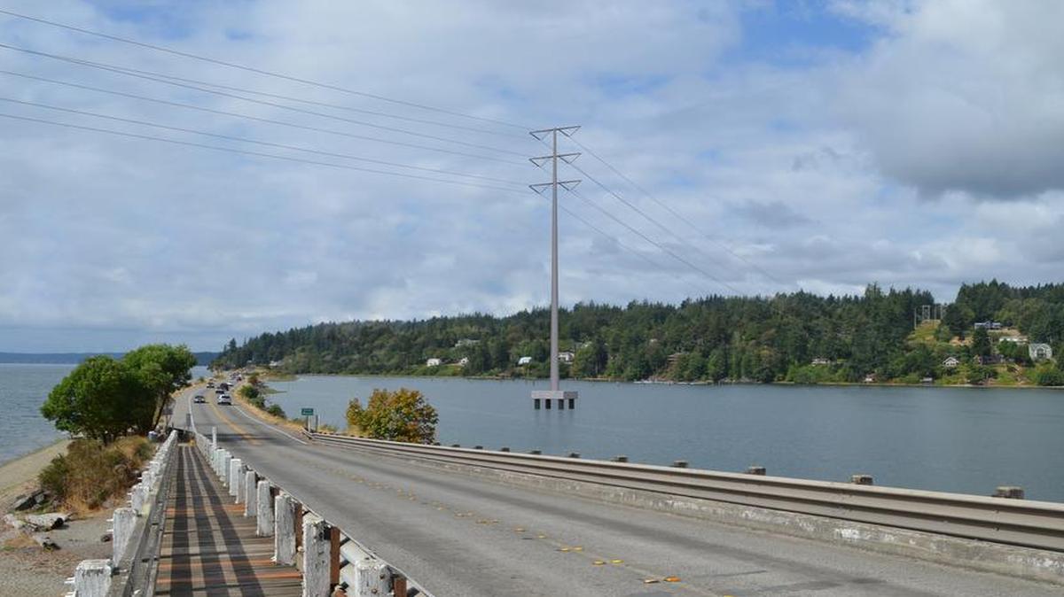 
A proposed view of the Henderson Bay power line towers near Route 302 in Purdy.
