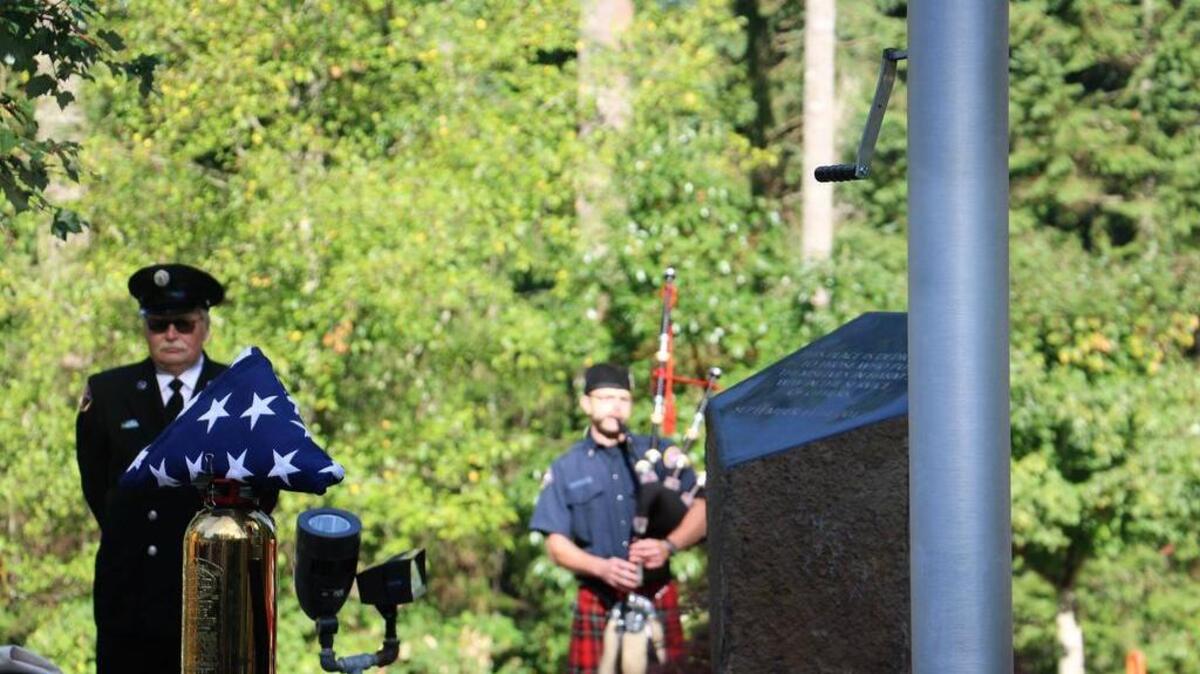 Gig Harbor Fire & Medic One unveiled and dedicated its 9/11 Memorial Garden on Monday morning at the department’s headquarters at 10222 Bujacich Rd. NW.