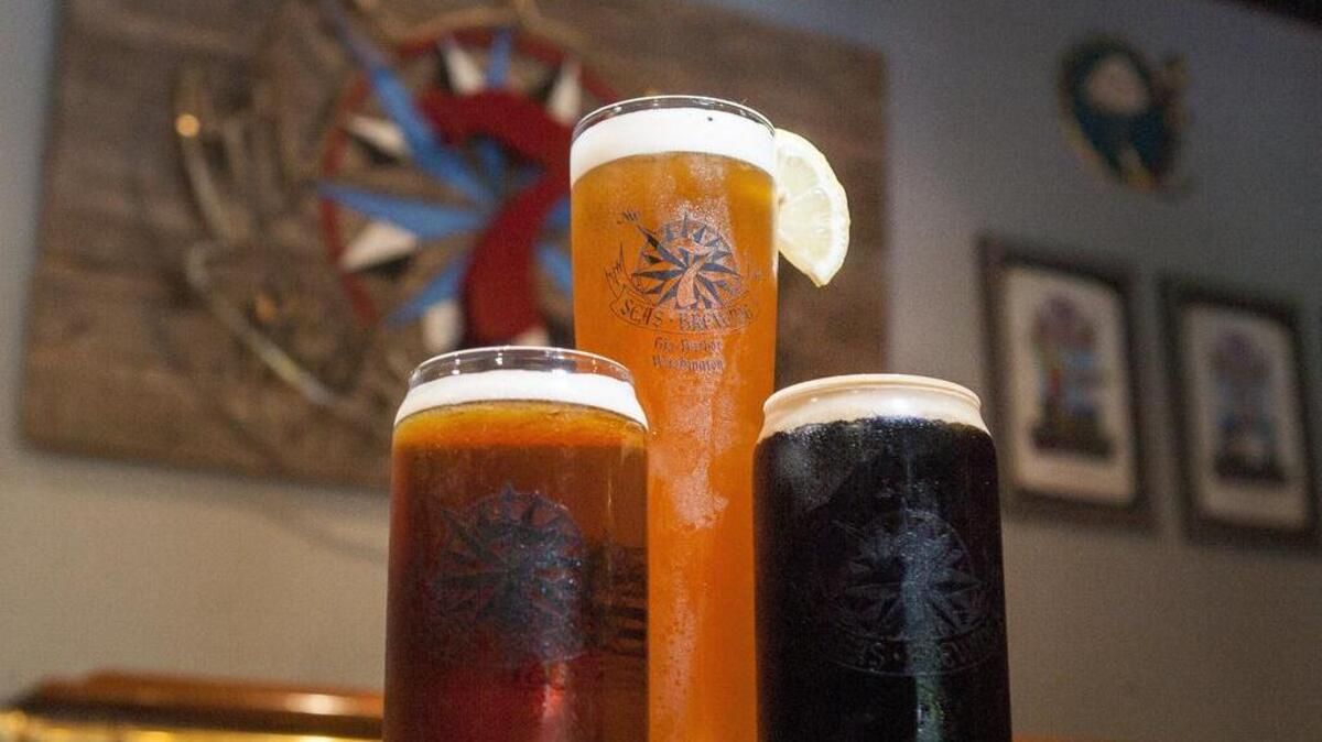 The Rude Parrot IPA, American Hefeweizen and Export Stout at 7 Seas Brewing in Gig Harbor. 7 Seas is celebrated its seventh anniversary Saturday.