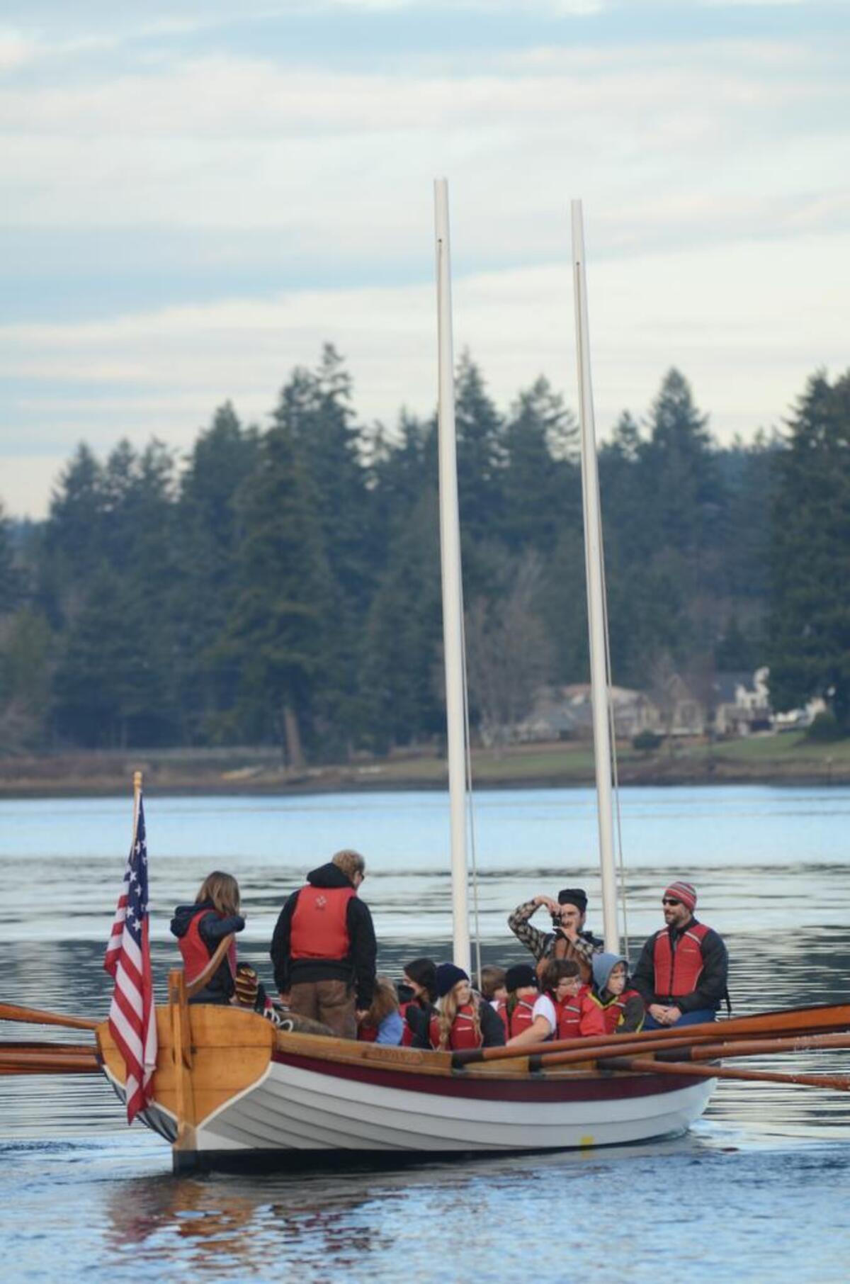 The survey gig Porpoise, a replica of the original boat, was featured in a reenactment of the Wilkes Expedition in 2016.