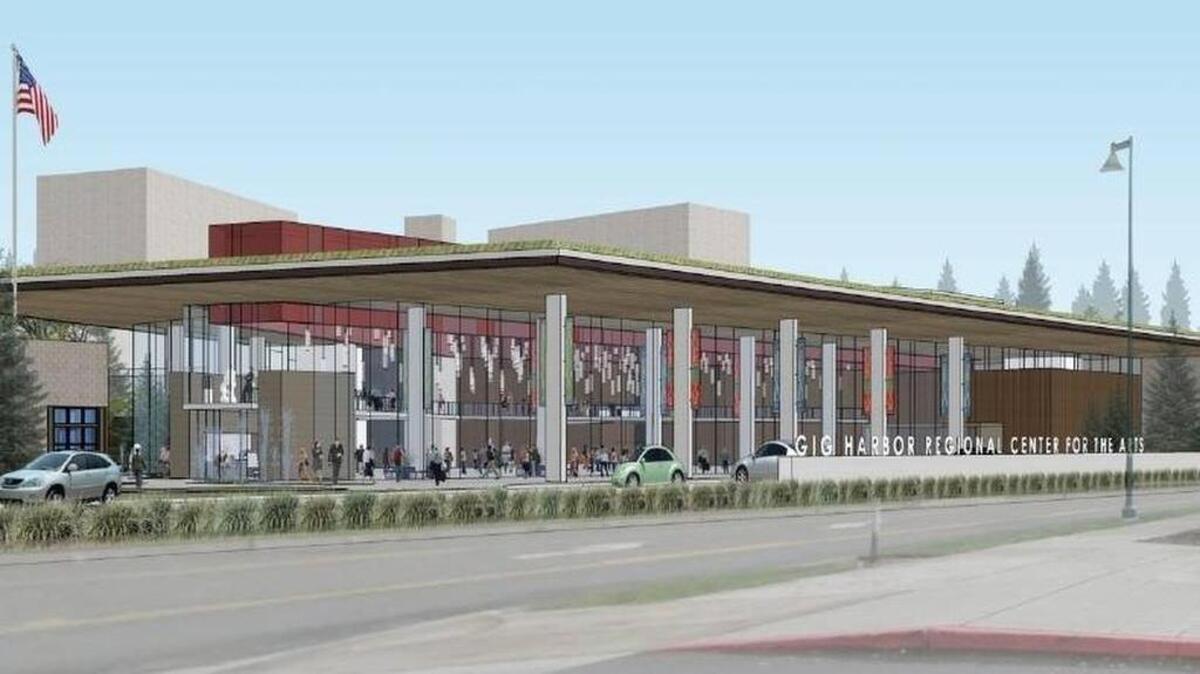 An artist’s drawing of the proposed Gig Harbor Art Center Alliance’s regional arts center.
