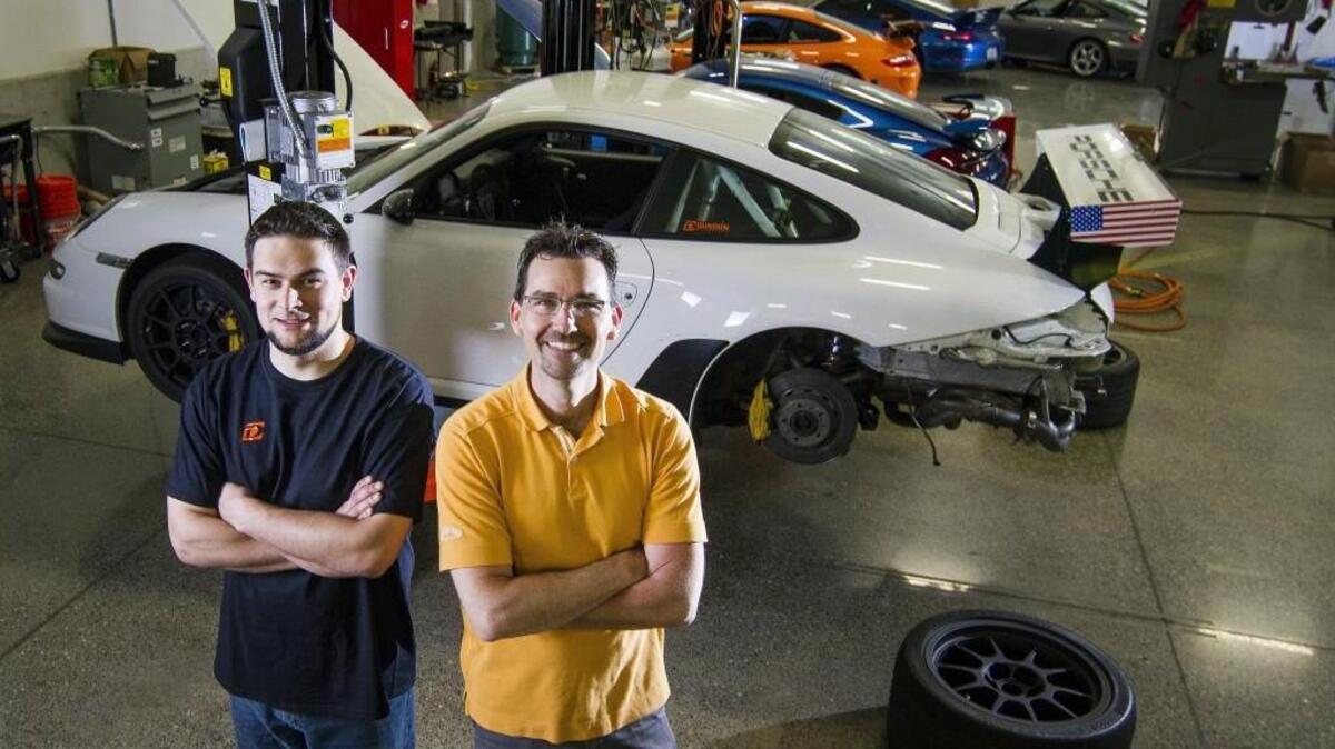 Charles Dundon, left, and Jamie Bopp are the driving force behind Dundon Motorsports in Gig Harbor.